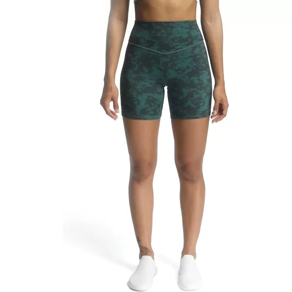 Aoxjox Metamorph Workout Biker Shorts for Women Tummy Control High Waisted Athletic Gym Running Deep V Yoga Shorts 6quotCloud Dark Green