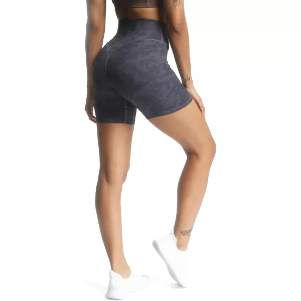 Aoxjox Metamorph Workout Biker Shorts for Women Tummy Control High Waisted Athletic Gym Running Deep V Yoga Shorts 6quotCloud Navy