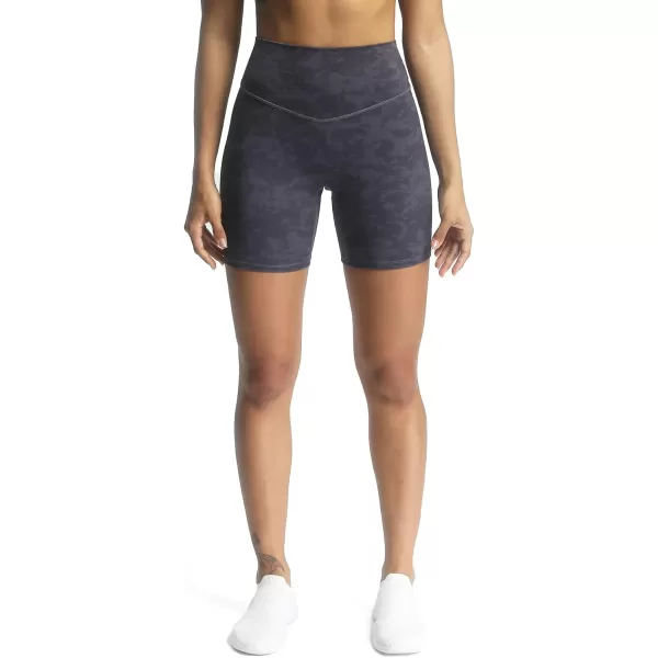 Aoxjox Metamorph Workout Biker Shorts for Women Tummy Control High Waisted Athletic Gym Running Deep V Yoga Shorts 6quotCloud Navy