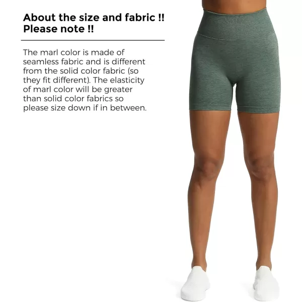 Aoxjox Metamorph Workout Biker Shorts for Women Tummy Control High Waisted Athletic Gym Running Deep V Yoga Shorts 6quotDark Forest Marl