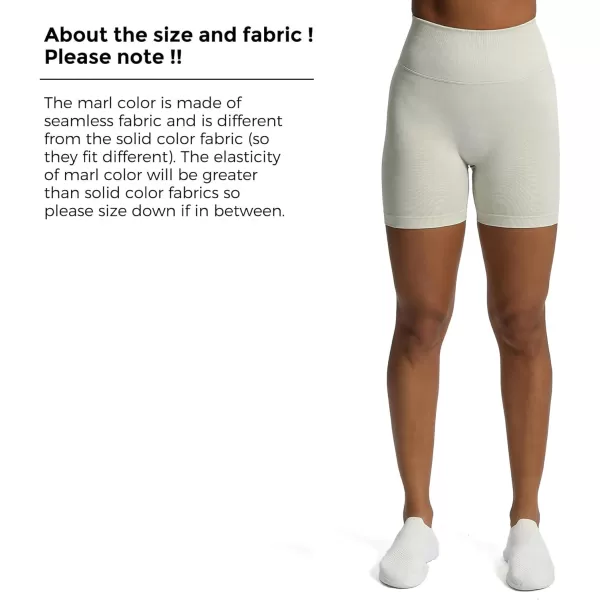 Aoxjox Metamorph Workout Biker Shorts for Women Tummy Control High Waisted Athletic Gym Running Deep V Yoga Shorts 6quotGreen Tint Marl