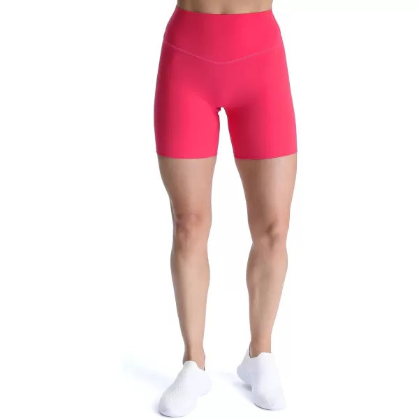 Aoxjox Metamorph Workout Biker Shorts for Women Tummy Control High Waisted Athletic Gym Running Deep V Yoga Shorts 6quotLove Potion