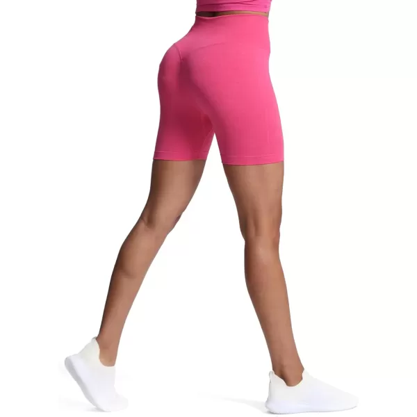 Aoxjox Metamorph Workout Biker Shorts for Women Tummy Control High Waisted Athletic Gym Running Deep V Yoga Shorts 6quotMagenta Marl