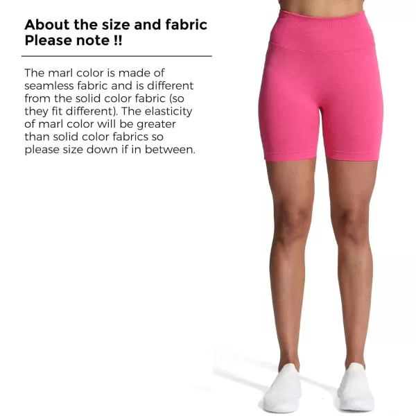Aoxjox Metamorph Workout Biker Shorts for Women Tummy Control High Waisted Athletic Gym Running Deep V Yoga Shorts 6quotMagenta Marl