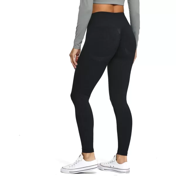 Aoxjox Scrunch Seamless Leggings for Women High Waisted Tummy Control 20 Smile Contour Workout Leggings Yoga Pants 24quotBlack