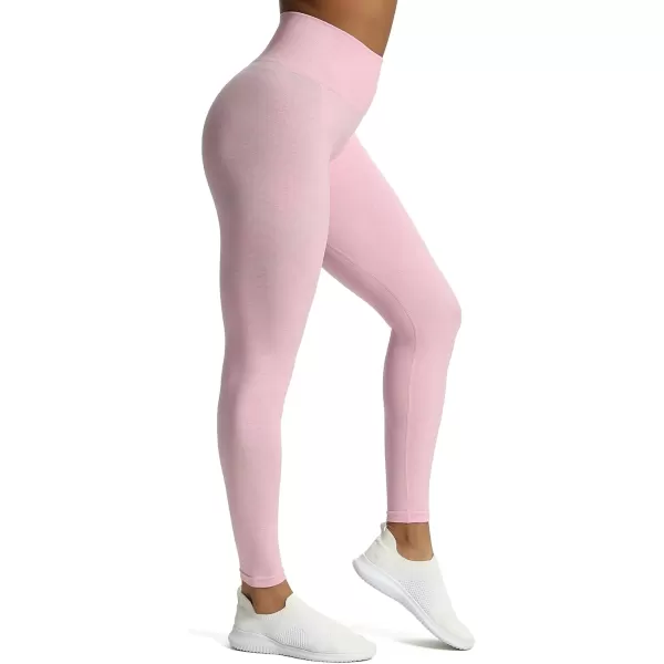 Aoxjox Scrunch Seamless Leggings for Women High Waisted Tummy Control 20 Smile Contour Workout Leggings Yoga Pants 24quotLilac Pink Marlscrunch