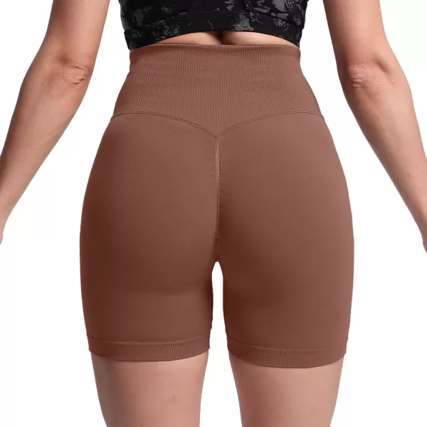 Aoxjox Scrunch Workout Shorts for Women Seamless TieDye Butt Lifting Short Gym Running Active Exercise Fitness Yoga Shorts2 Dandelion Brown Thin Scrunch Version