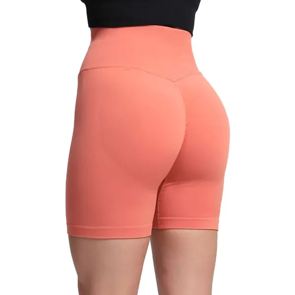 Aoxjox Scrunch Workout Shorts for Women Seamless TieDye Butt Lifting Short Gym Running Active Exercise Fitness Yoga Shorts2 Earth Orange Thin Scrunch Version