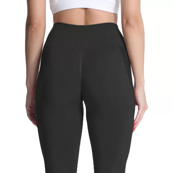 Aoxjox Seamless Scrunch Legging for Women Asset Tummy Control Workout Gym Fitness Sport Active Yoga Pants 22A Black