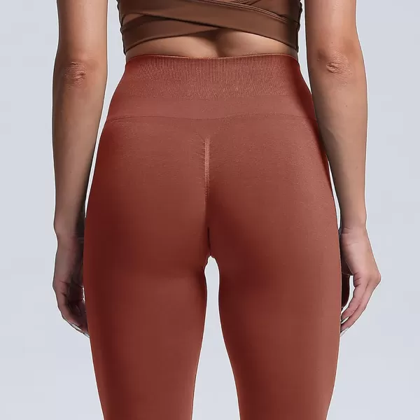 Aoxjox Seamless Scrunch Legging for Women Asset Tummy Control Workout Gym Fitness Sport Active Yoga Pants 22A Butterbrown
