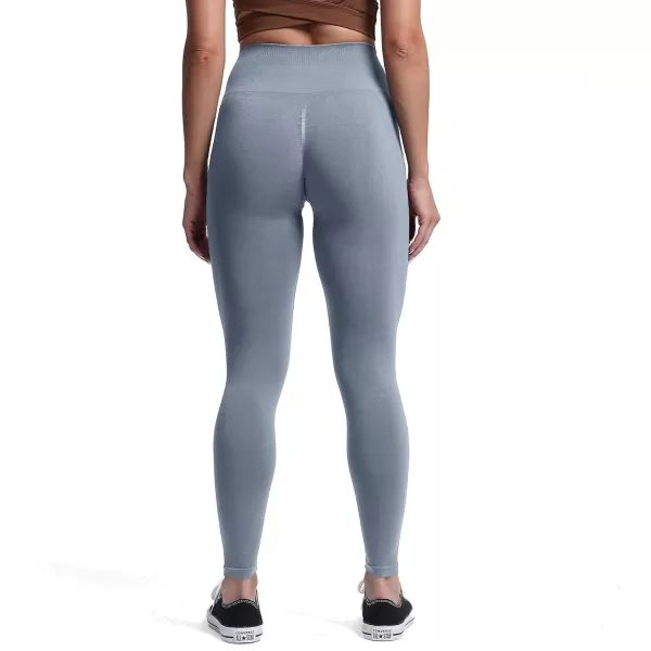 Aoxjox Seamless Scrunch Legging for Women Asset Tummy Control Workout Gym Fitness Sport Active Yoga Pants 22A Grey