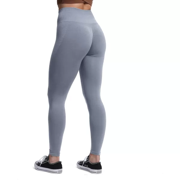 Aoxjox Seamless Scrunch Legging for Women Asset Tummy Control Workout Gym Fitness Sport Active Yoga Pants 22A Grey