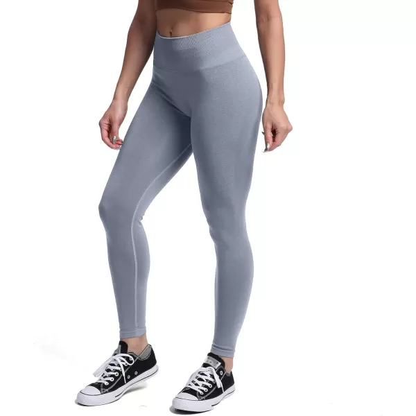 Aoxjox Seamless Scrunch Legging for Women Asset Tummy Control Workout Gym Fitness Sport Active Yoga Pants 22A Grey