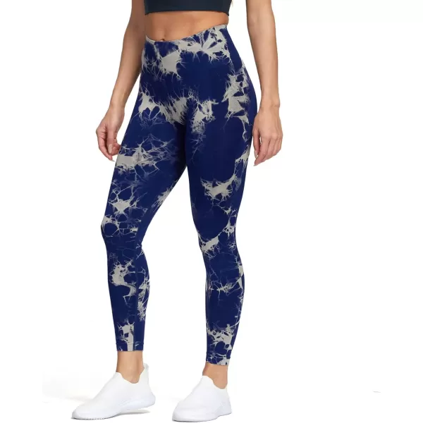 Aoxjox Seamless Scrunch Legging for Women Asset Tummy Control Workout Gym Fitness Sport Active Yoga Pants 22A Splashdye Blue