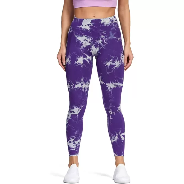 Aoxjox Seamless Scrunch Legging for Women Asset Tummy Control Workout Gym Fitness Sport Active Yoga Pants 22A Tiedye Purple