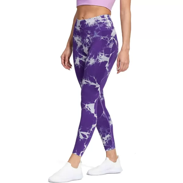 Aoxjox Seamless Scrunch Legging for Women Asset Tummy Control Workout Gym Fitness Sport Active Yoga Pants 22A Tiedye Purple