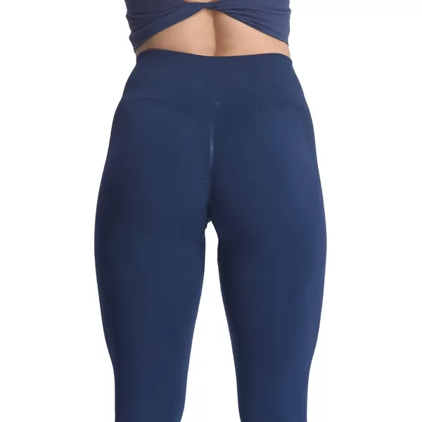 Aoxjox Seamless Scrunch Legging for Women Asset Tummy Control Workout Gym Fitness Sport Active Yoga Pants 22A Tuxedo Navy