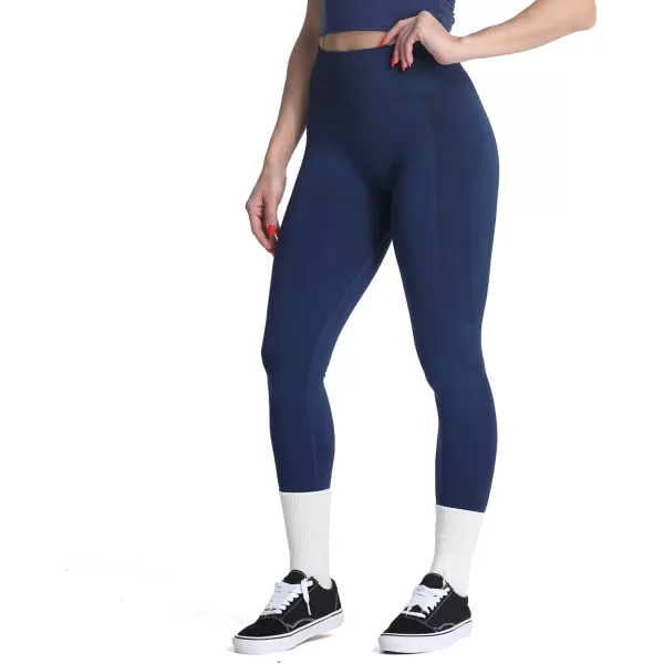 Aoxjox Seamless Scrunch Legging for Women Asset Tummy Control Workout Gym Fitness Sport Active Yoga Pants 22A Tuxedo Navy