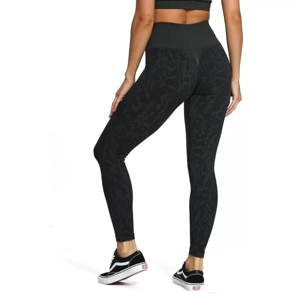 Aoxjox Seamless Scrunch Legging for Women Asset Tummy Control Workout Gym Fitness Sport Active Yoga Pants 22Black Butterfly Camo