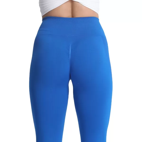 Aoxjox Seamless Scrunch Legging for Women Asset Tummy Control Workout Gym Fitness Sport Active Yoga Pants 22Blue