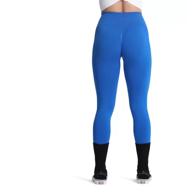 Aoxjox Seamless Scrunch Legging for Women Asset Tummy Control Workout Gym Fitness Sport Active Yoga Pants 22Blue