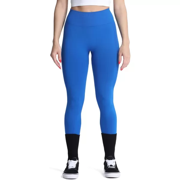 Aoxjox Seamless Scrunch Legging for Women Asset Tummy Control Workout Gym Fitness Sport Active Yoga Pants 22Blue
