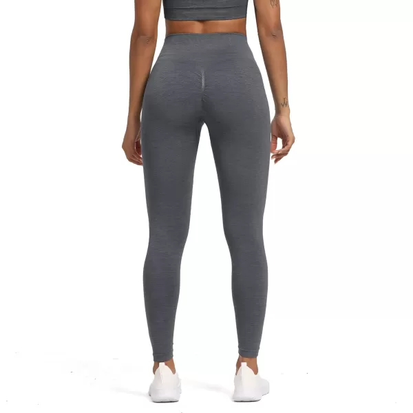 Aoxjox Seamless Scrunch Legging for Women Asset Tummy Control Workout Gym Fitness Sport Active Yoga Pants 22Dark Grey Marl