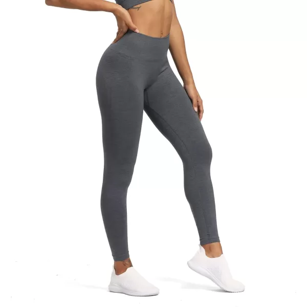Aoxjox Seamless Scrunch Legging for Women Asset Tummy Control Workout Gym Fitness Sport Active Yoga Pants 22Dark Grey Marl