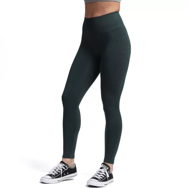 Aoxjox Seamless Scrunch Legging for Women Asset Tummy Control Workout Gym Fitness Sport Active Yoga Pants 22Ponderosa Green Marl With Logo