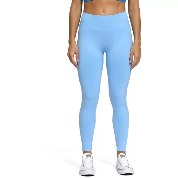 Aoxjox Seamless Scrunch Legging for Women Asset Tummy Control Workout Gym Fitness Sport Active Yoga Pants 22Sky Blue Not Squat Proof  But Cute