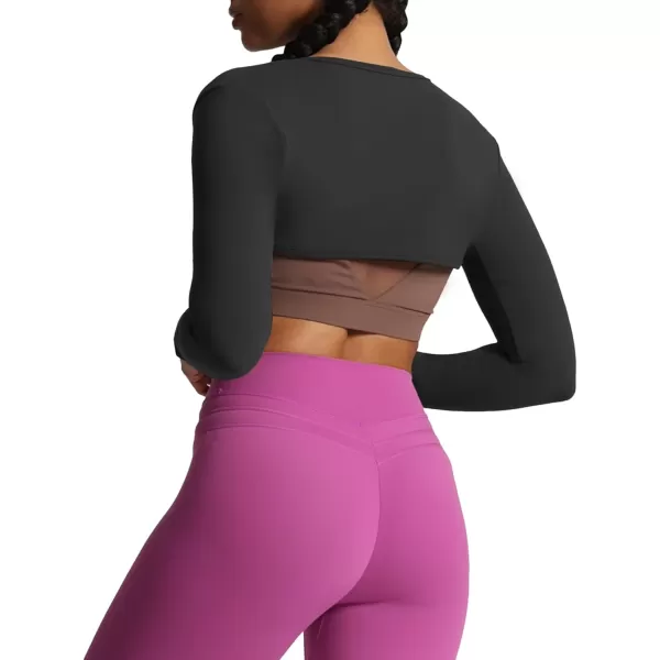 Aoxjox Womens Long Sleeve Open Front Bolero Shrug Crop Top CardiganBlack