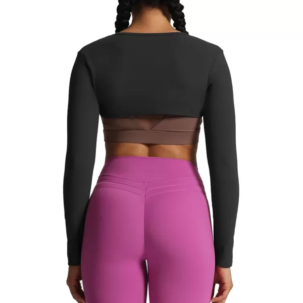 Aoxjox Womens Long Sleeve Open Front Bolero Shrug Crop Top CardiganBlack