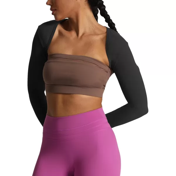 Aoxjox Womens Long Sleeve Open Front Bolero Shrug Crop Top CardiganBlack
