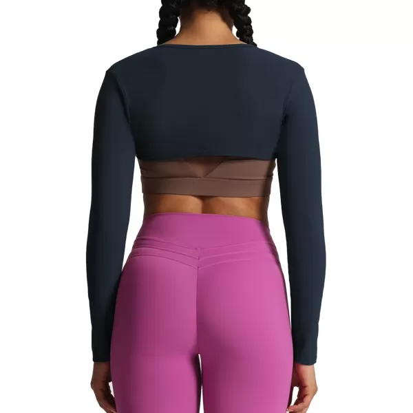 Aoxjox Womens Long Sleeve Open Front Bolero Shrug Crop Top CardiganBlueberry