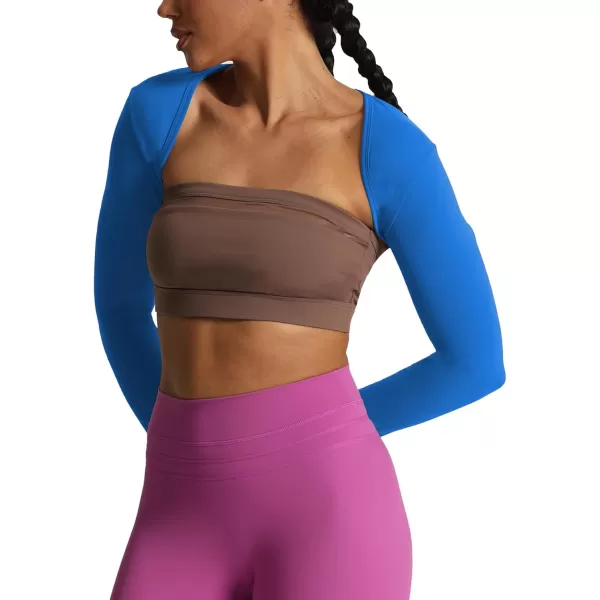 Aoxjox Womens Long Sleeve Open Front Bolero Shrug Crop Top CardiganDirectoire Blue