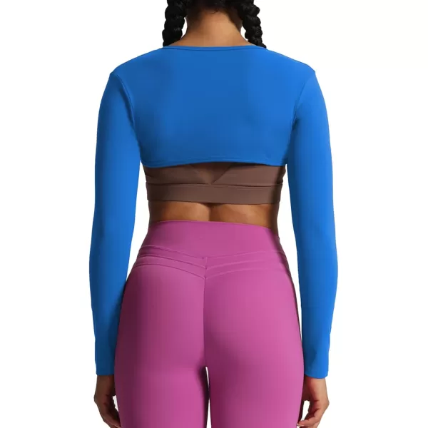 Aoxjox Womens Long Sleeve Open Front Bolero Shrug Crop Top CardiganDirectoire Blue
