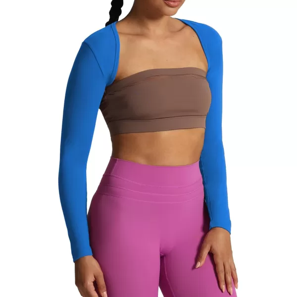 Aoxjox Womens Long Sleeve Open Front Bolero Shrug Crop Top CardiganDirectoire Blue
