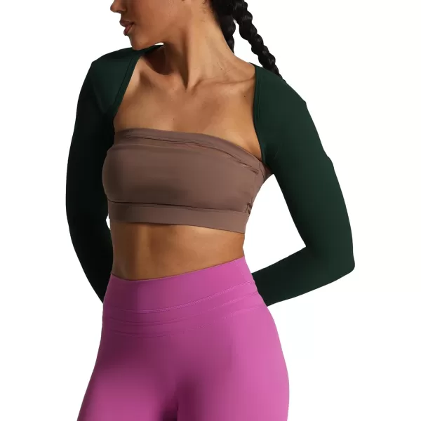 Aoxjox Womens Long Sleeve Open Front Bolero Shrug Crop Top CardiganForest Green Deep Depths Green