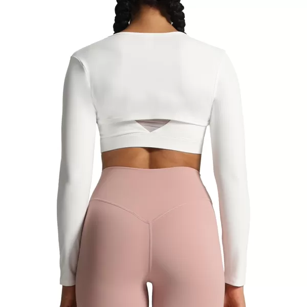 Aoxjox Womens Long Sleeve Open Front Bolero Shrug Crop Top CardiganWhite