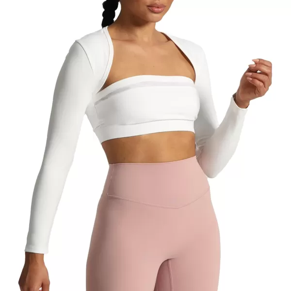 Aoxjox Womens Long Sleeve Open Front Bolero Shrug Crop Top CardiganWhite