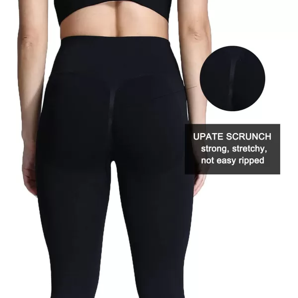 Aoxjox Womens Scrunch Butt Lifting Seamless Leggings Booty High Waisted Workout Yoga PantsA Black