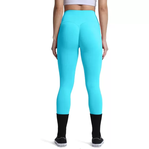 Aoxjox Womens Scrunch Butt Lifting Seamless Leggings Booty High Waisted Workout Yoga PantsA Blue Elixir