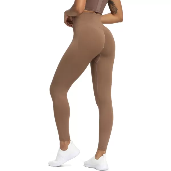 Aoxjox Womens Scrunch Butt Lifting Seamless Leggings Booty High Waisted Workout Yoga PantsA Coffee