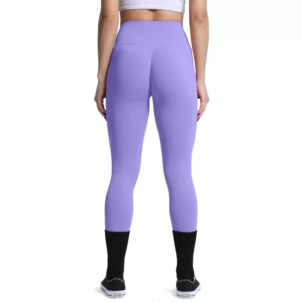 Aoxjox Womens Scrunch Butt Lifting Seamless Leggings Booty High Waisted Workout Yoga PantsA Light Purple