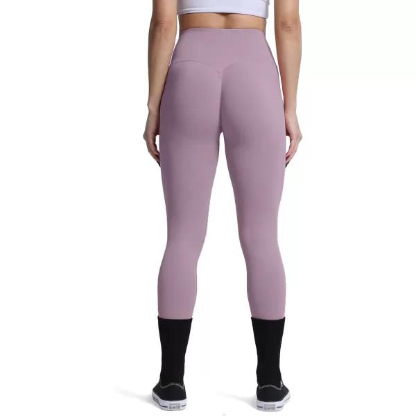Aoxjox Womens Scrunch Butt Lifting Seamless Leggings Booty High Waisted Workout Yoga PantsA Mauve Purple