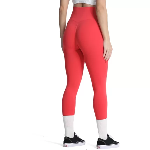 Aoxjox Womens Scrunch Butt Lifting Seamless Leggings Booty High Waisted Workout Yoga PantsA Peach Pink