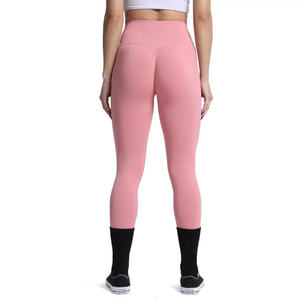 Aoxjox Womens Scrunch Butt Lifting Seamless Leggings Booty High Waisted Workout Yoga PantsA Pink