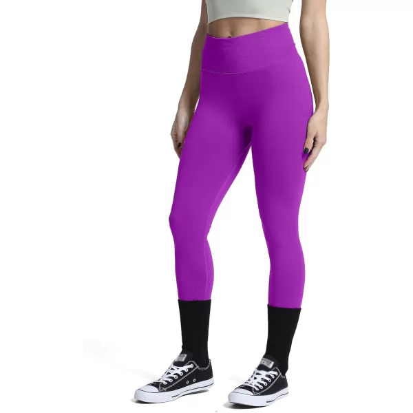 Aoxjox Womens Scrunch Butt Lifting Seamless Leggings Booty High Waisted Workout Yoga PantsA Purple