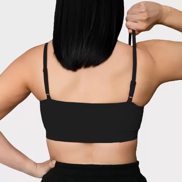 Aoxjox Womens Workout Bandeau Sports Bras Training Fitness Running Yoga Crop Tank Top1 Black