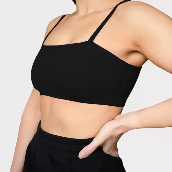 Aoxjox Womens Workout Bandeau Sports Bras Training Fitness Running Yoga Crop Tank Top1 Black